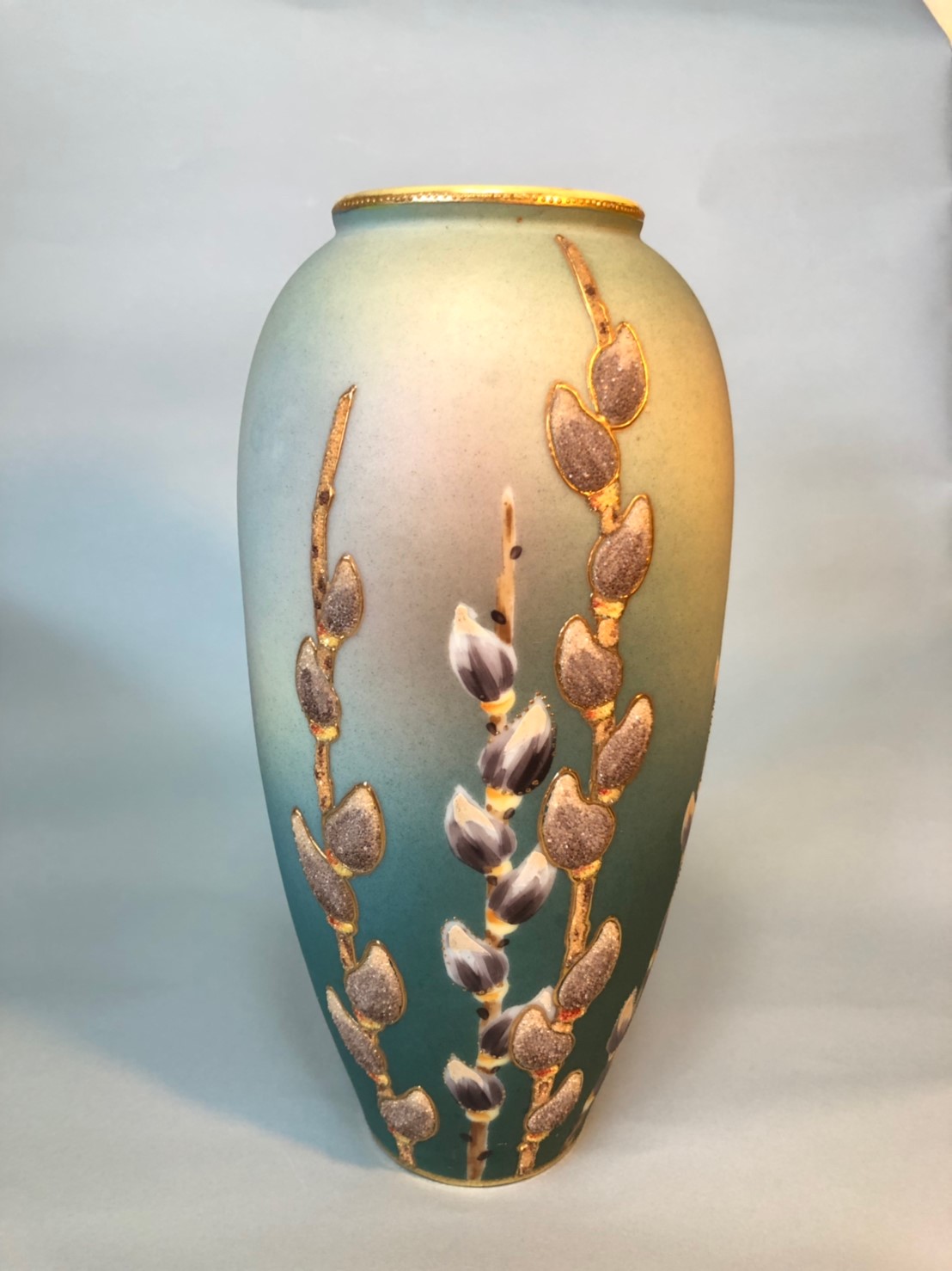 コラリーン猫柳柄花瓶